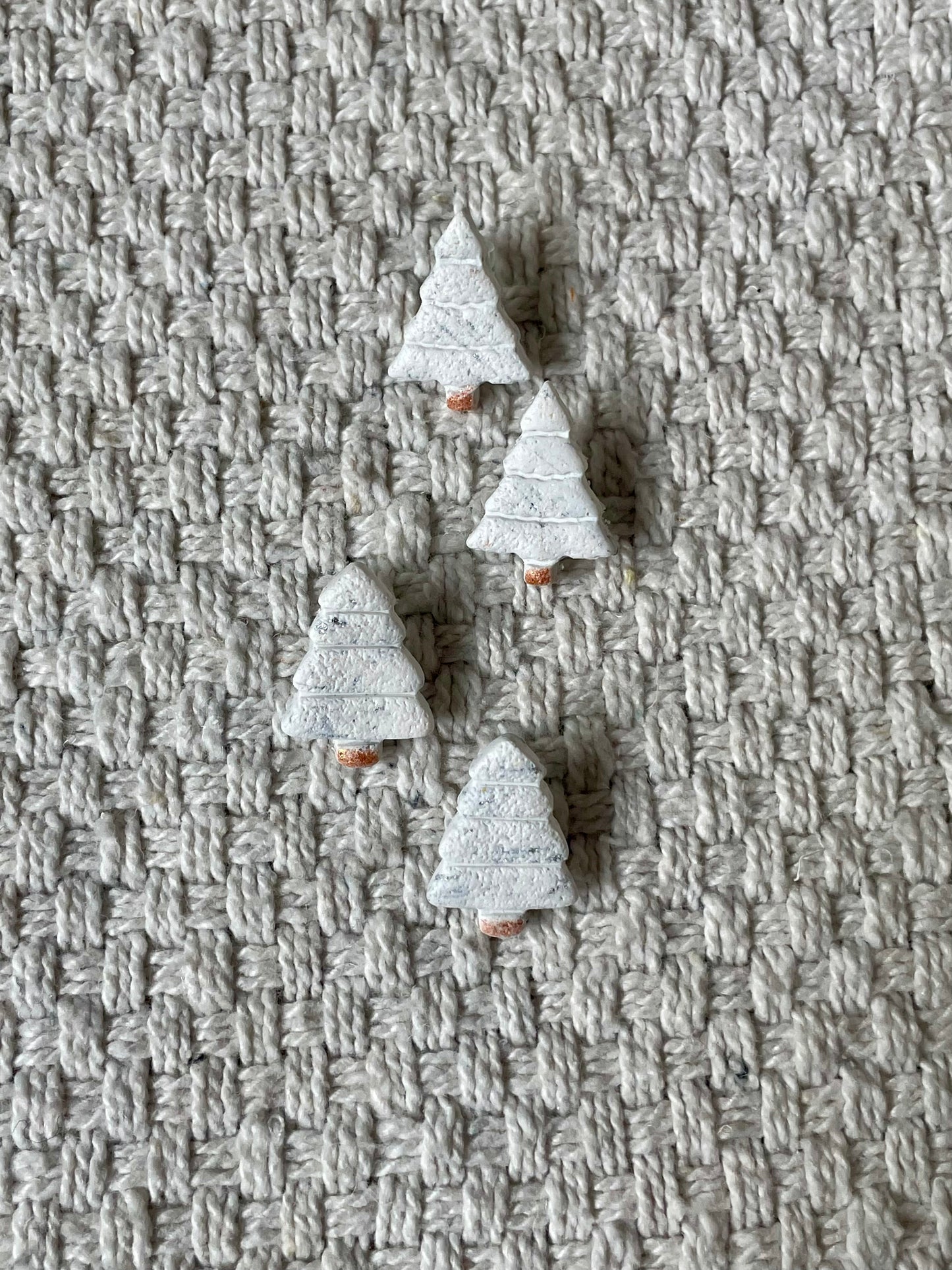 White Christmas Tree Earrings