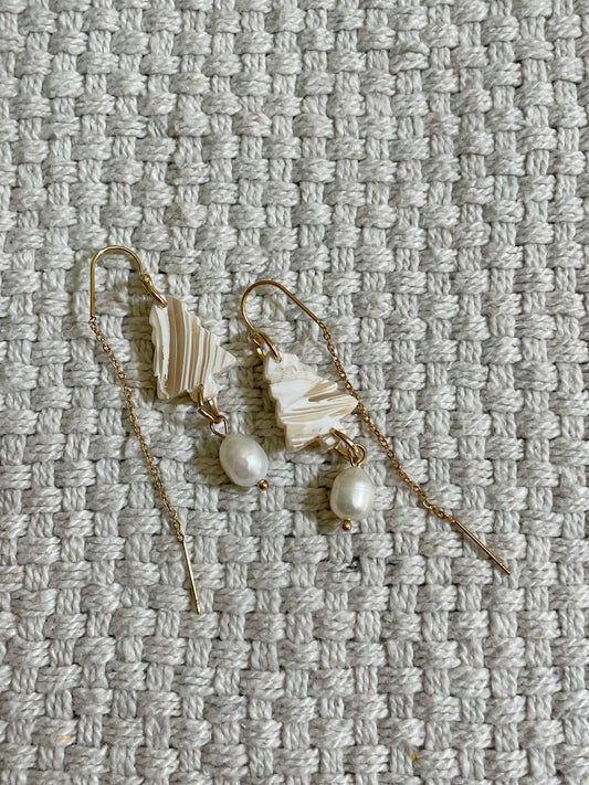 Pearl Drip Christmas Earrings
