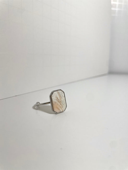 Ceramic Pink Swirl Rings