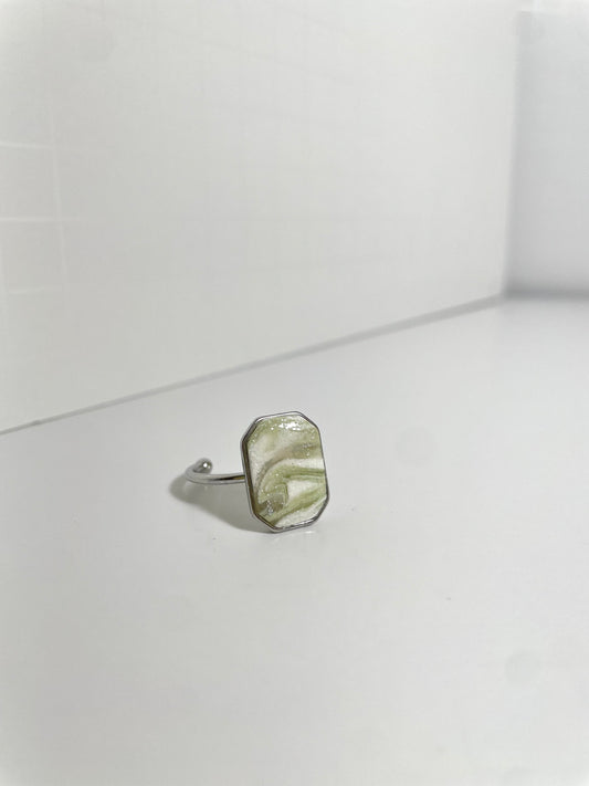 Soft Green Swirl Rings