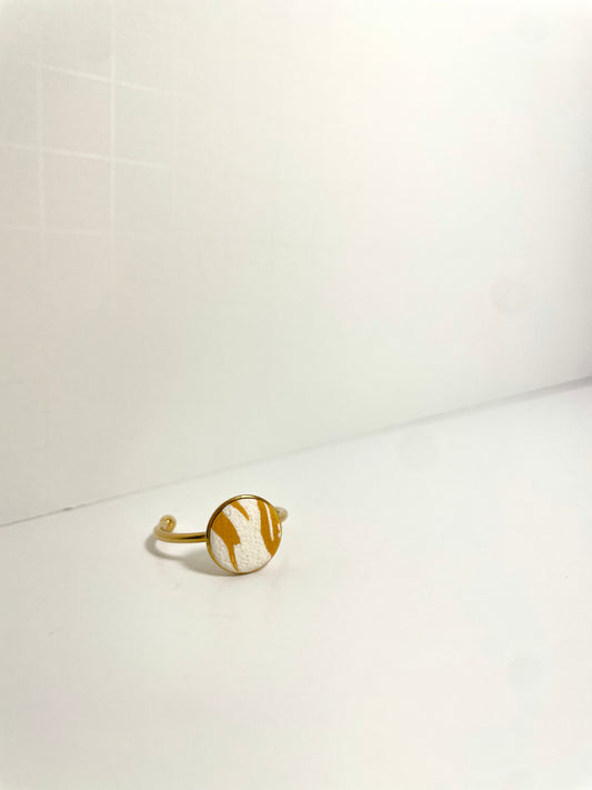 Mustard Swirl Circle Rings