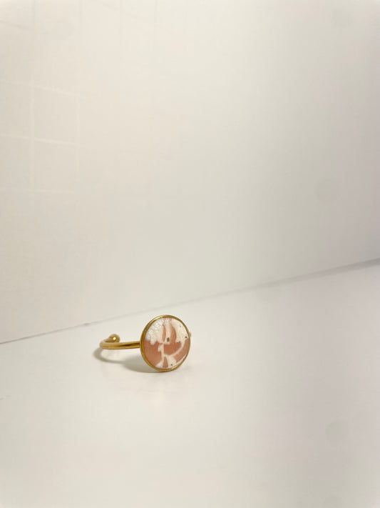 Golden Peach Circle Rings