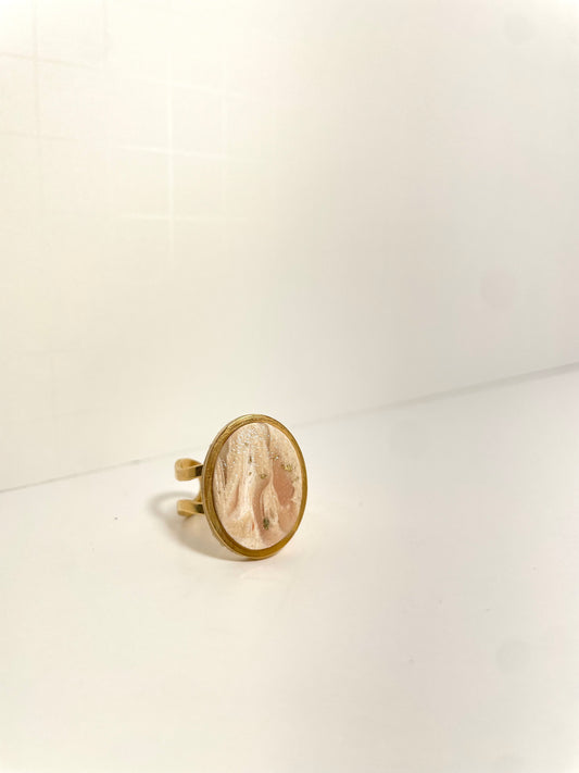 Golden Peach Sunrise Oval Rings