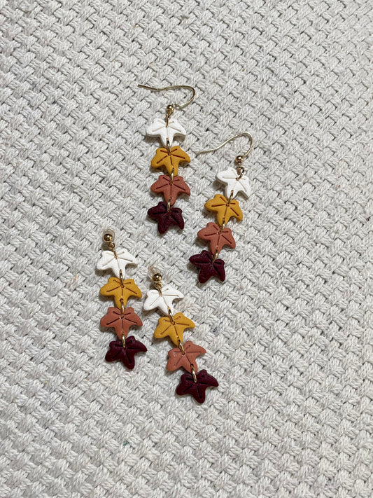 Mini Falling Leaves Earrings (Set of 4)