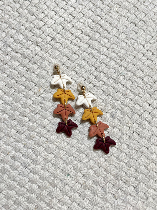 Mini Falling Leaves Earrings (Set of 4)