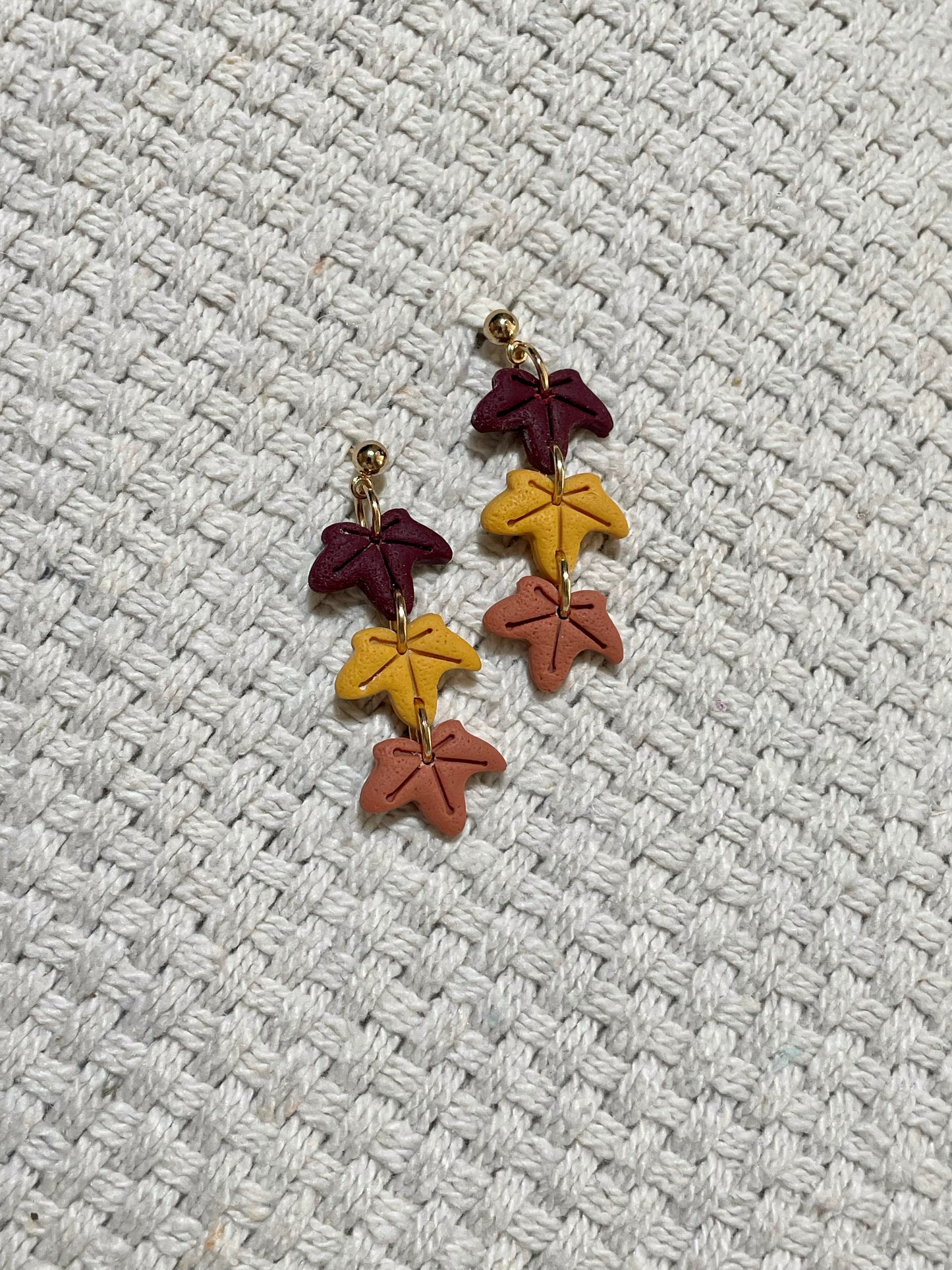 Mini Falling Leaves Earrings  (Set of 3)