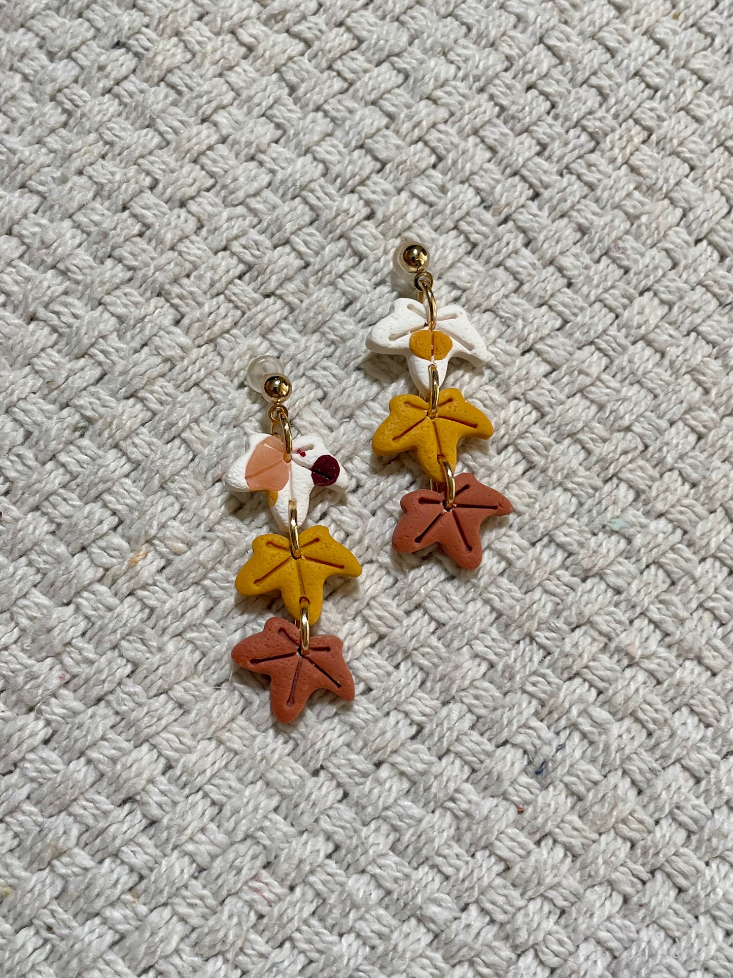 Mini Falling Leaves Earrings  (Set of 3)