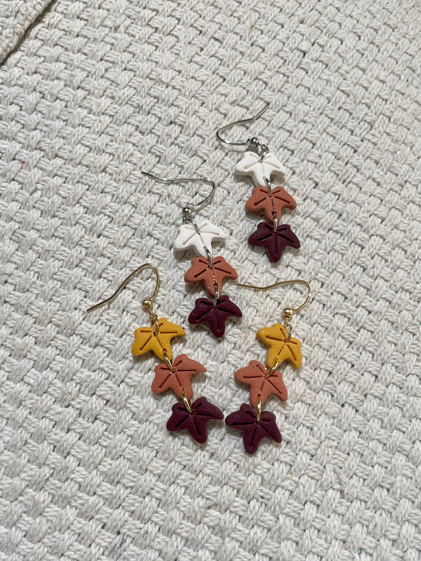 Mini Falling Leaves Earrings  (Set of 3)