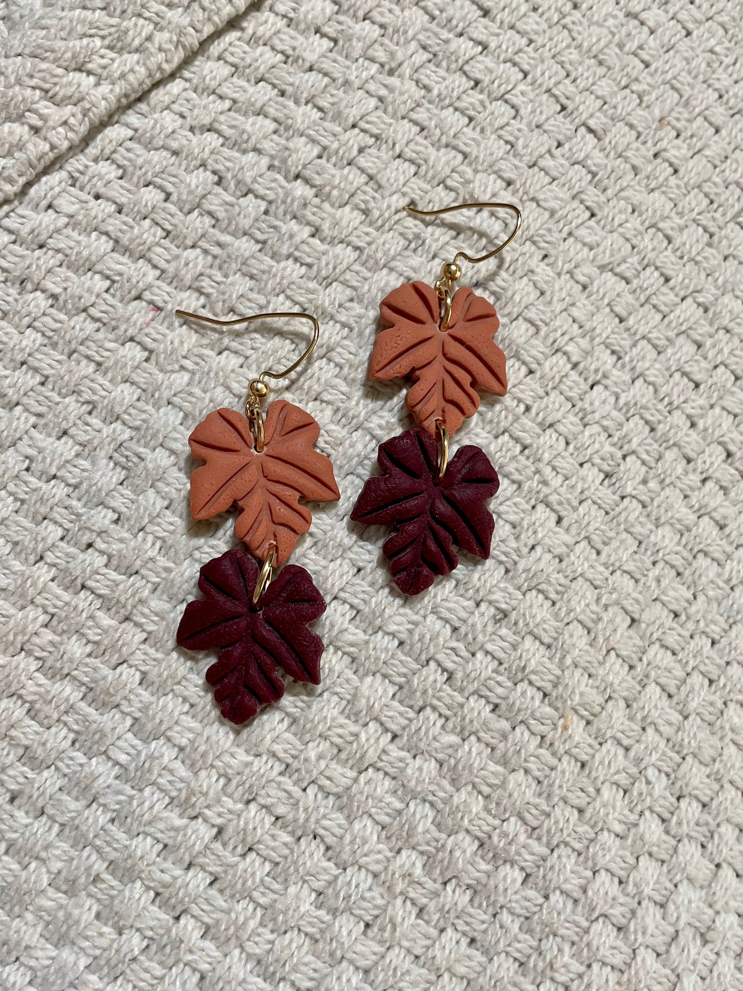 Double Falling Leaves Earrings