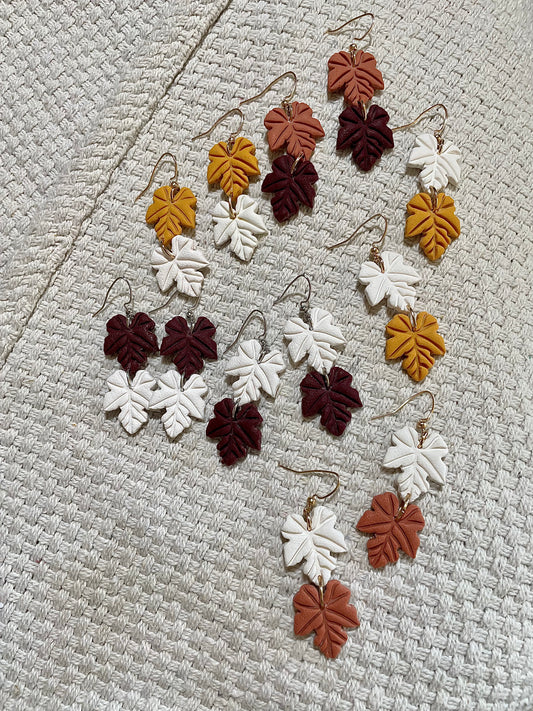 Double Falling Leaves Earrings