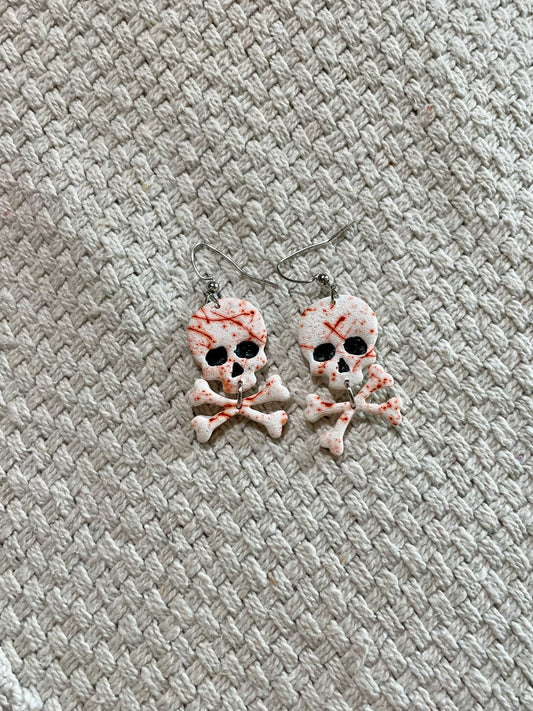 Bloody Skull & Cross Bone Earrings