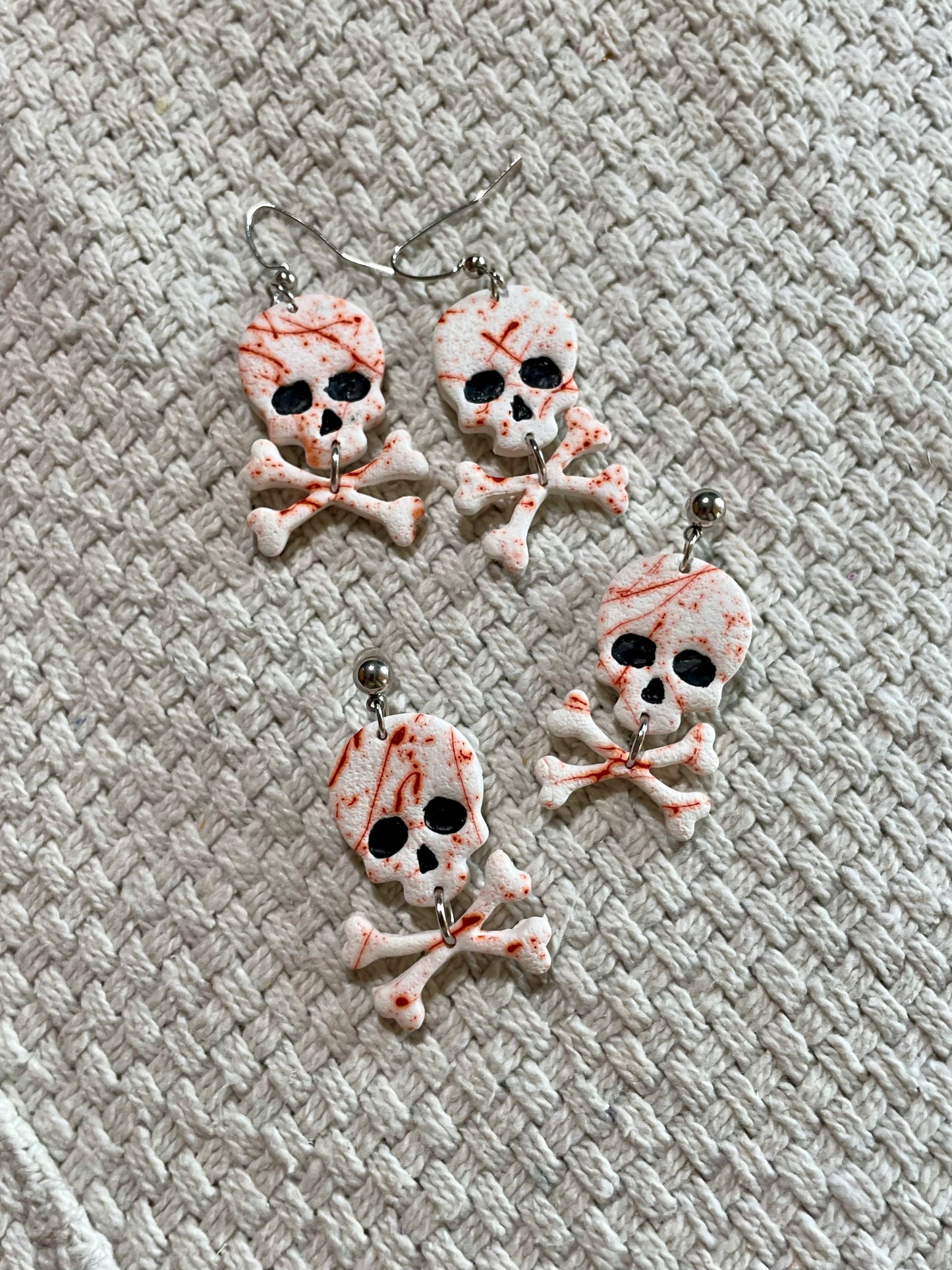 Bloody Skull & Cross Bone Earrings