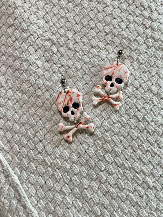 Bloody Skull & Bone Earrings