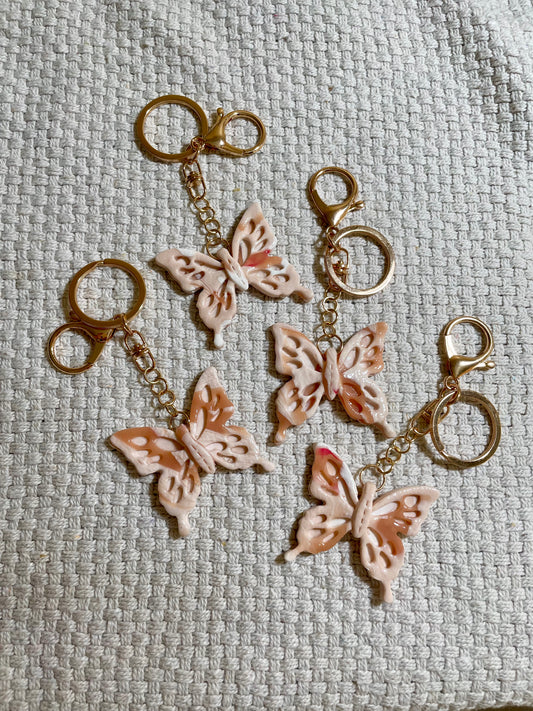 Gold Butterfly Keychains