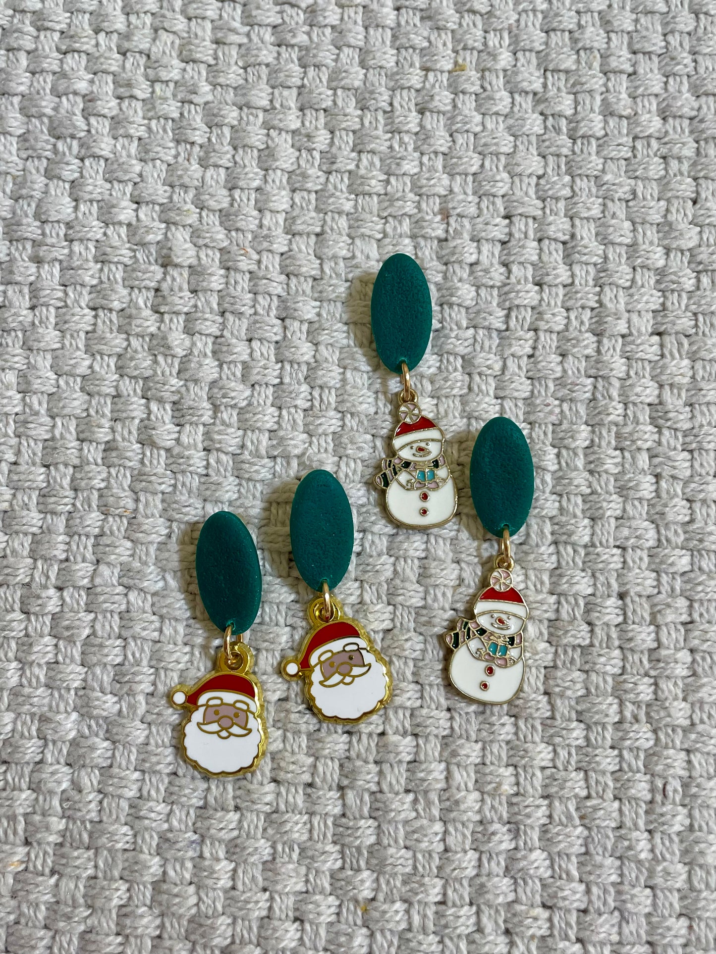 Stud Charm Drop Earrings