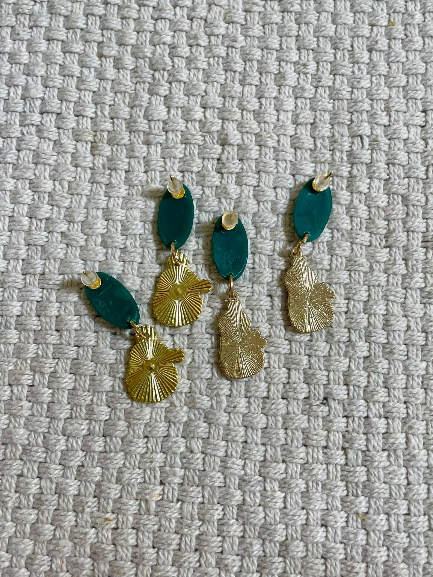 Stud Charm Drop Earrings