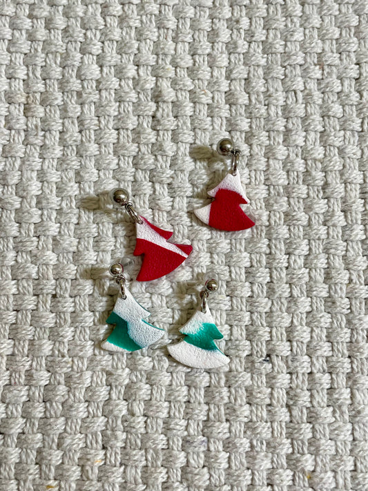 Swirly Christmas Tree Earrings