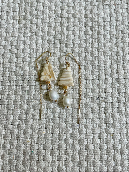 Pearl Drip Christmas Earrings