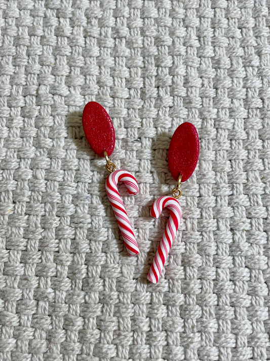Candy Cane Stud Earrings