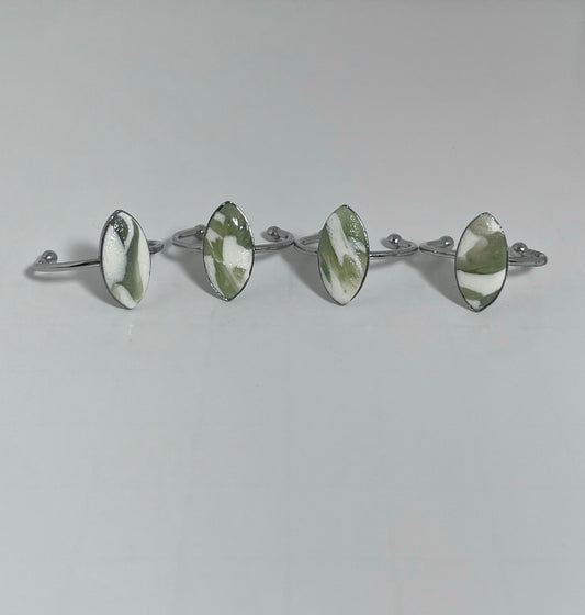 Almond Shape Ring Silver