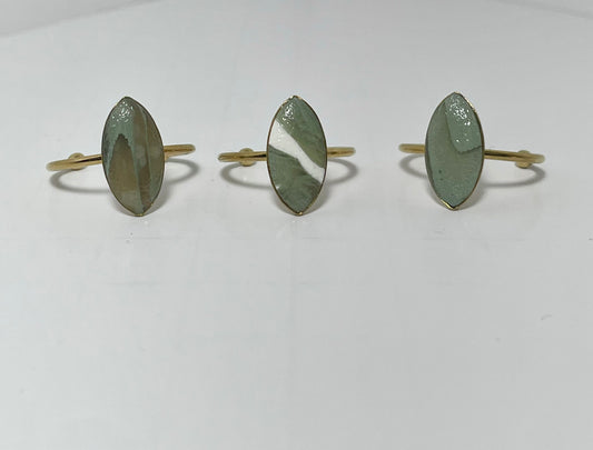 Sage Green Almond Rings