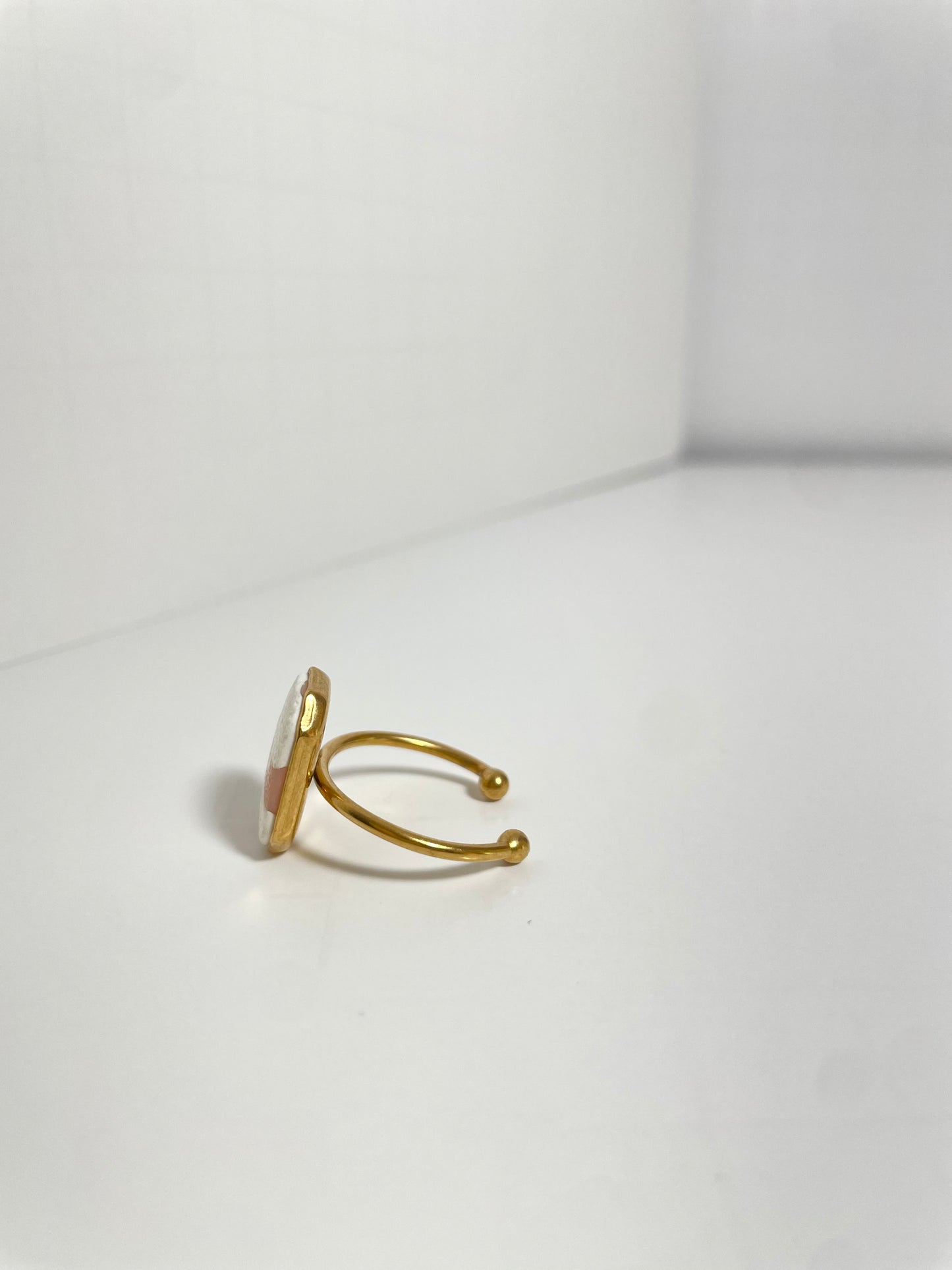 Peach Checkered Rings