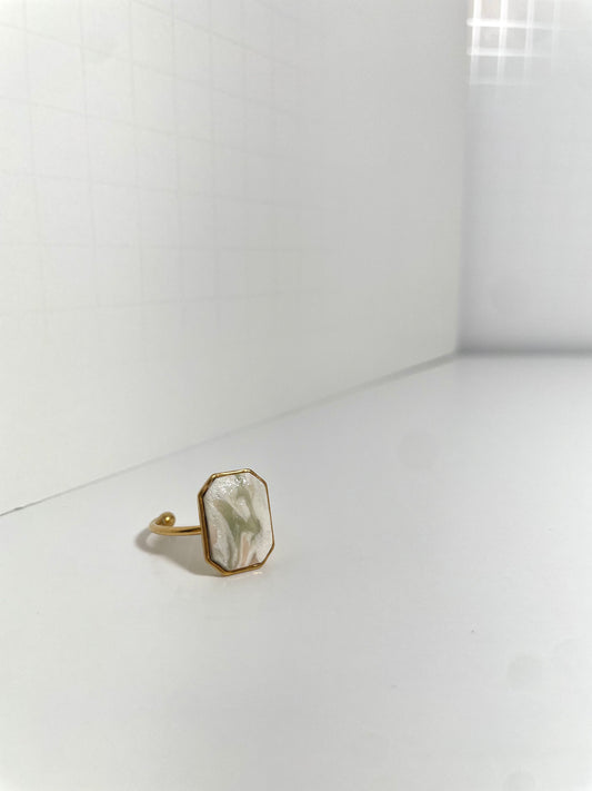 Soft Green Swirl Ring