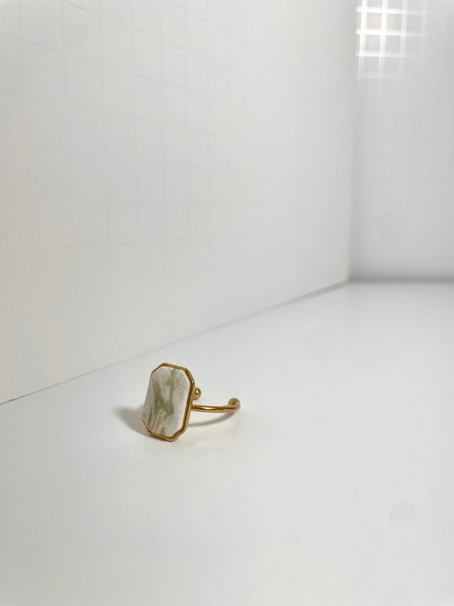 Soft Green Swirl Ring