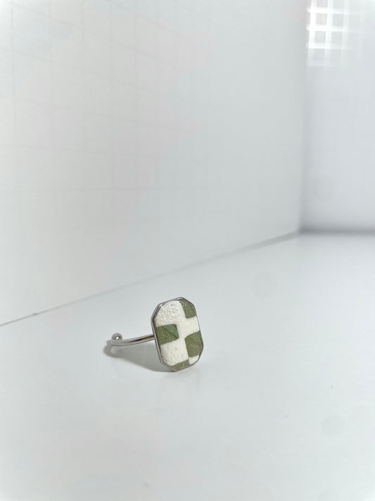 Sage Checkered Green Rings