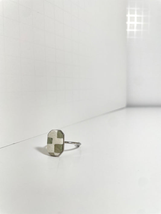 Sage Checkered Green Rings