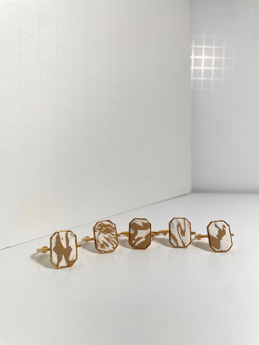 Soft Brown Swirl Rings