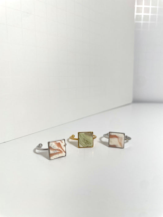 Square Swirl Rings