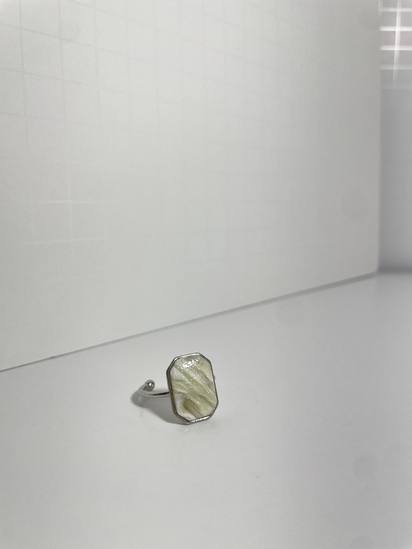 Soft Green Swirl Rings