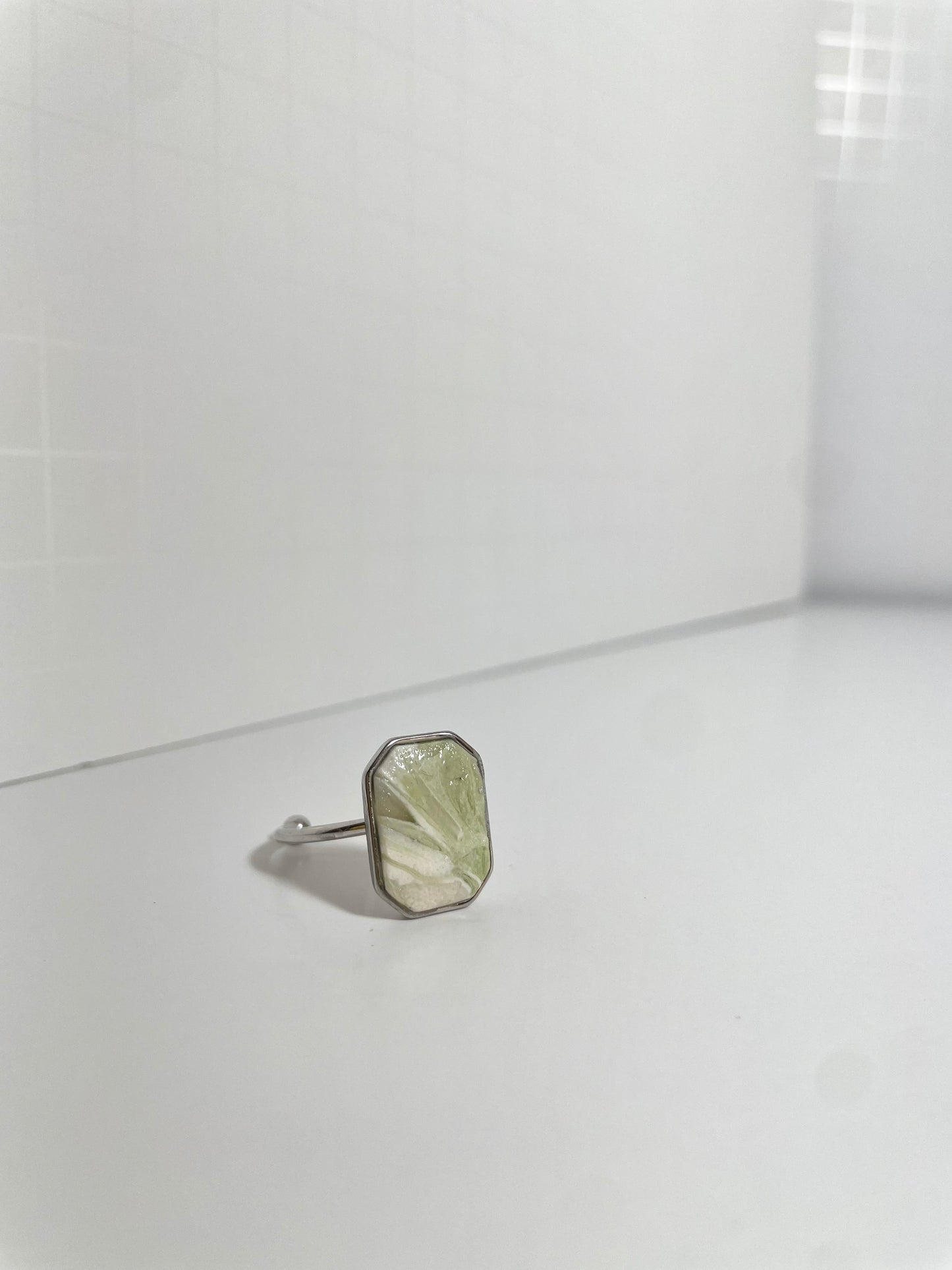 Soft Green Swirl Rings