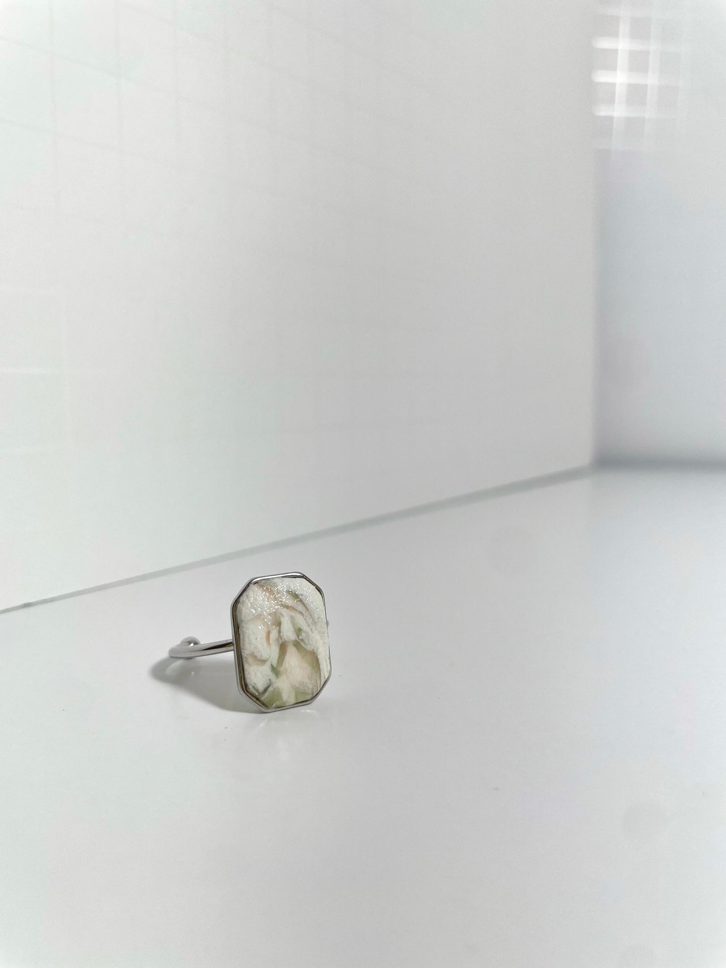 Soft Green Swirl Rings