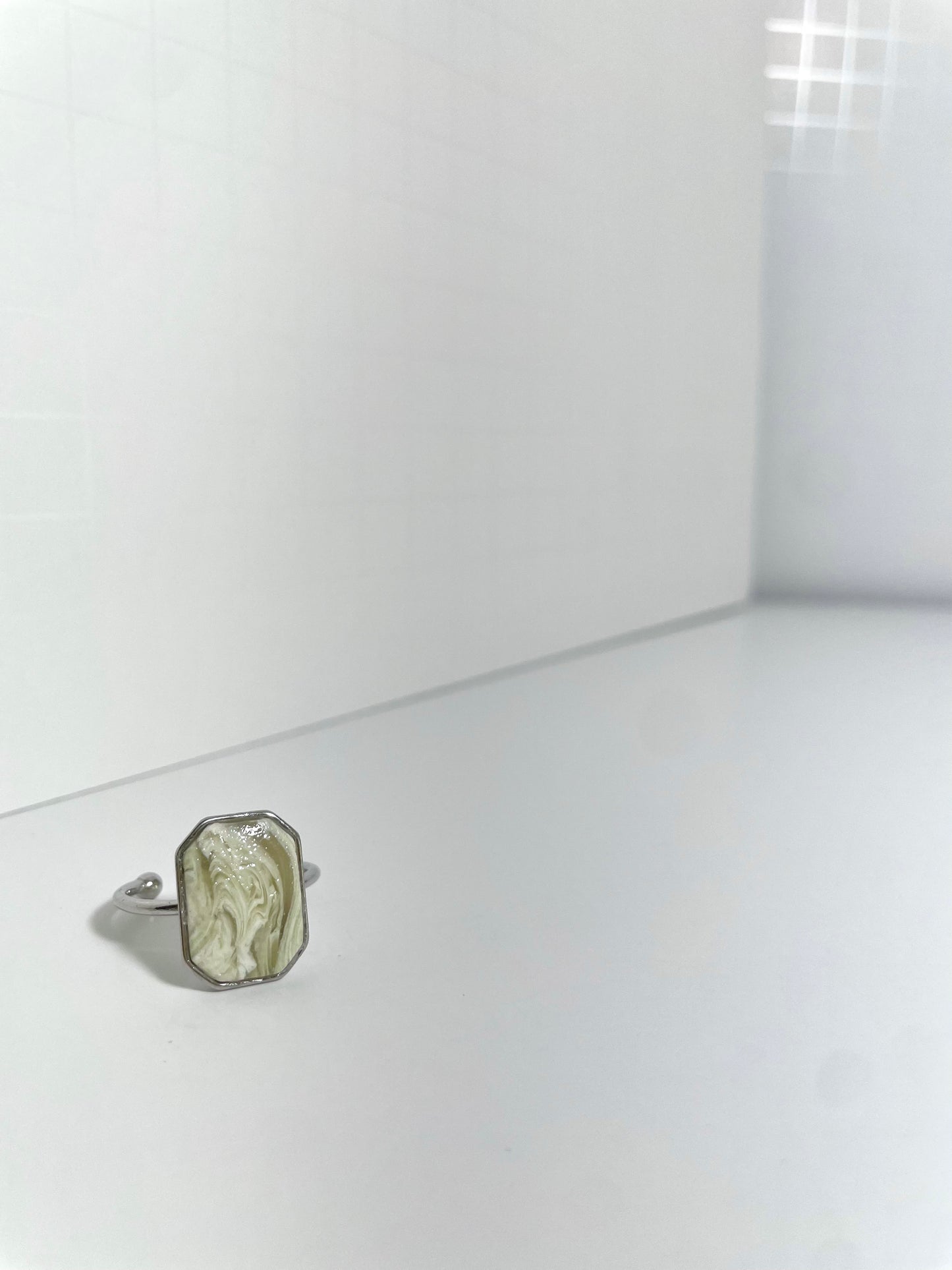 Soft Green Swirl Rings