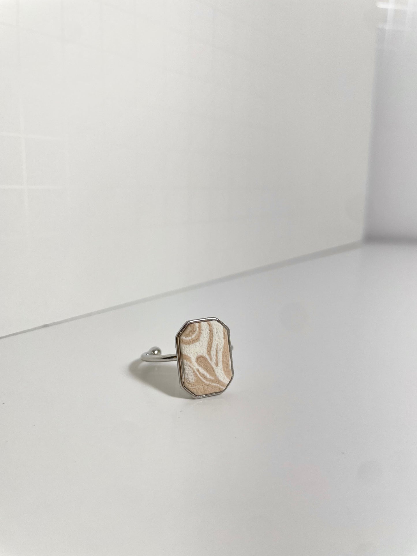 White Russian Swirl Rings