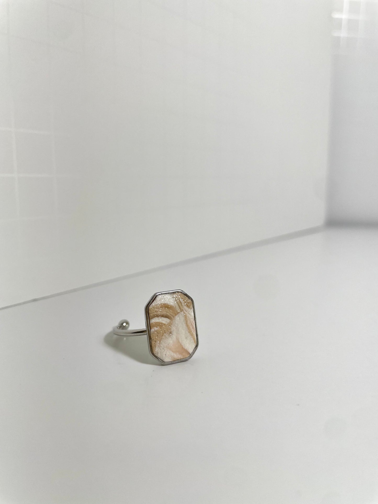 White Russian Swirl Rings