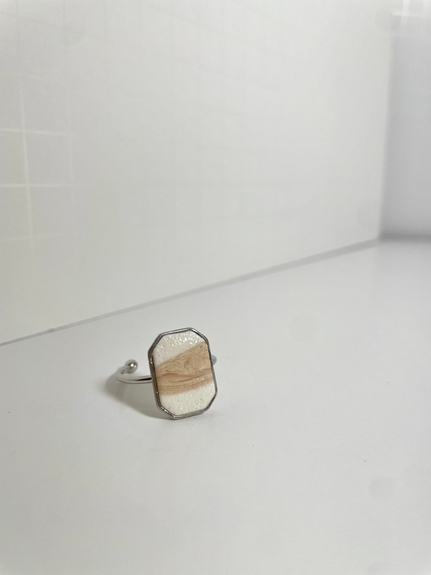 White Russian Swirl Rings