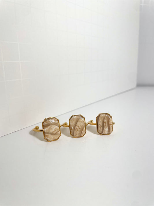 Icy Brown Wood Rings