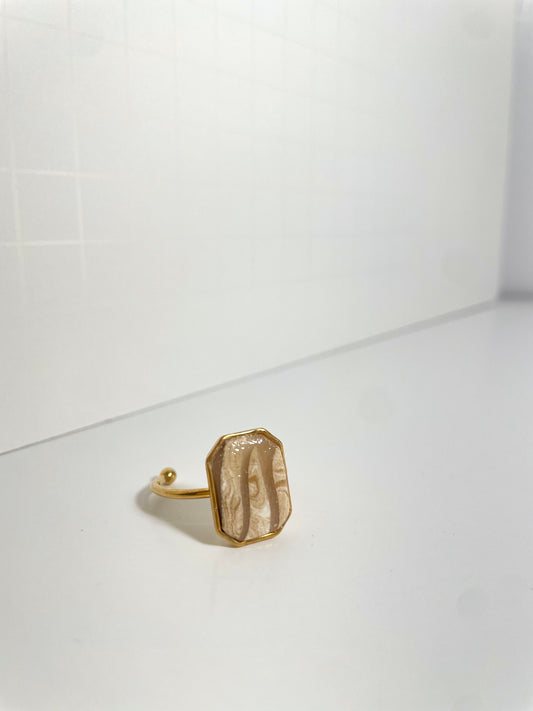 Icy Brown Wood Rings