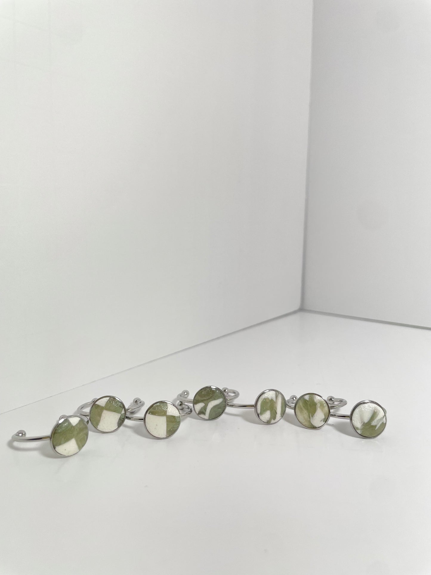 Sage Green Circle Rings