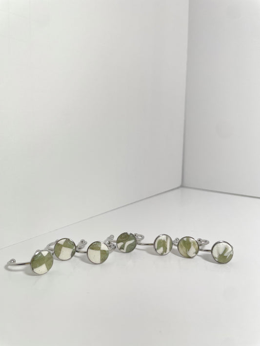 Sage Green Circle Rings