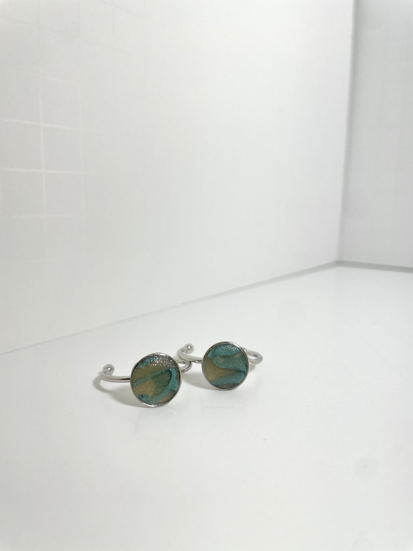 Icy Electric Blue Rings