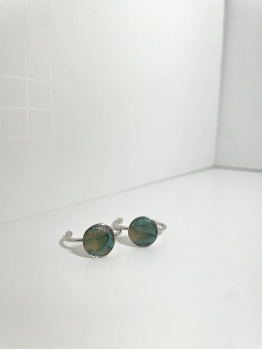 Icy Electric Blue Rings