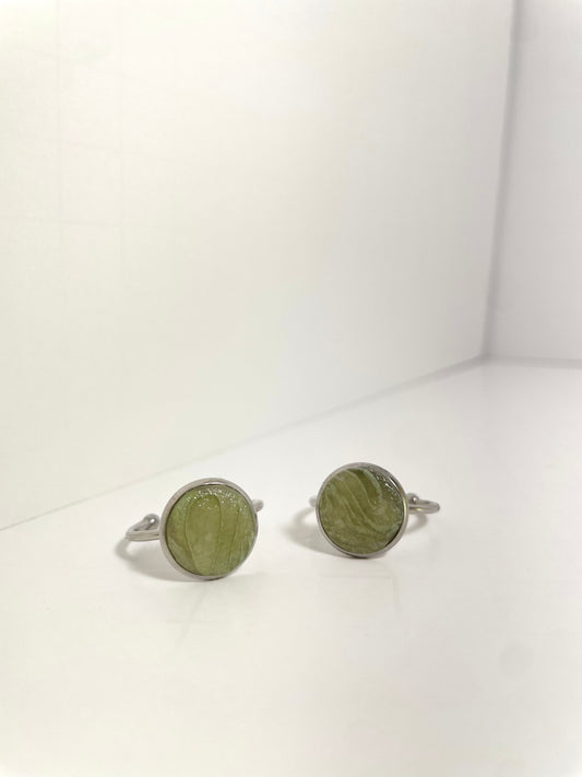 Sage Green Crystal-like Rings