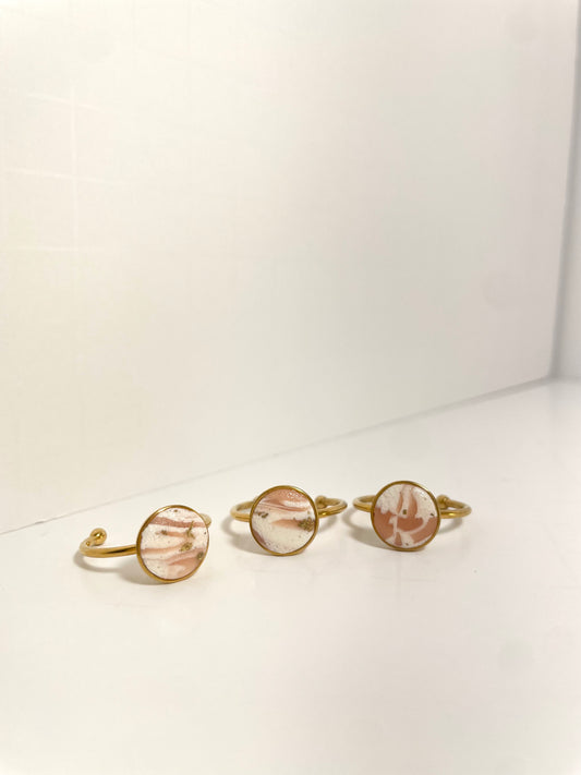 Golden Peach Circle Rings