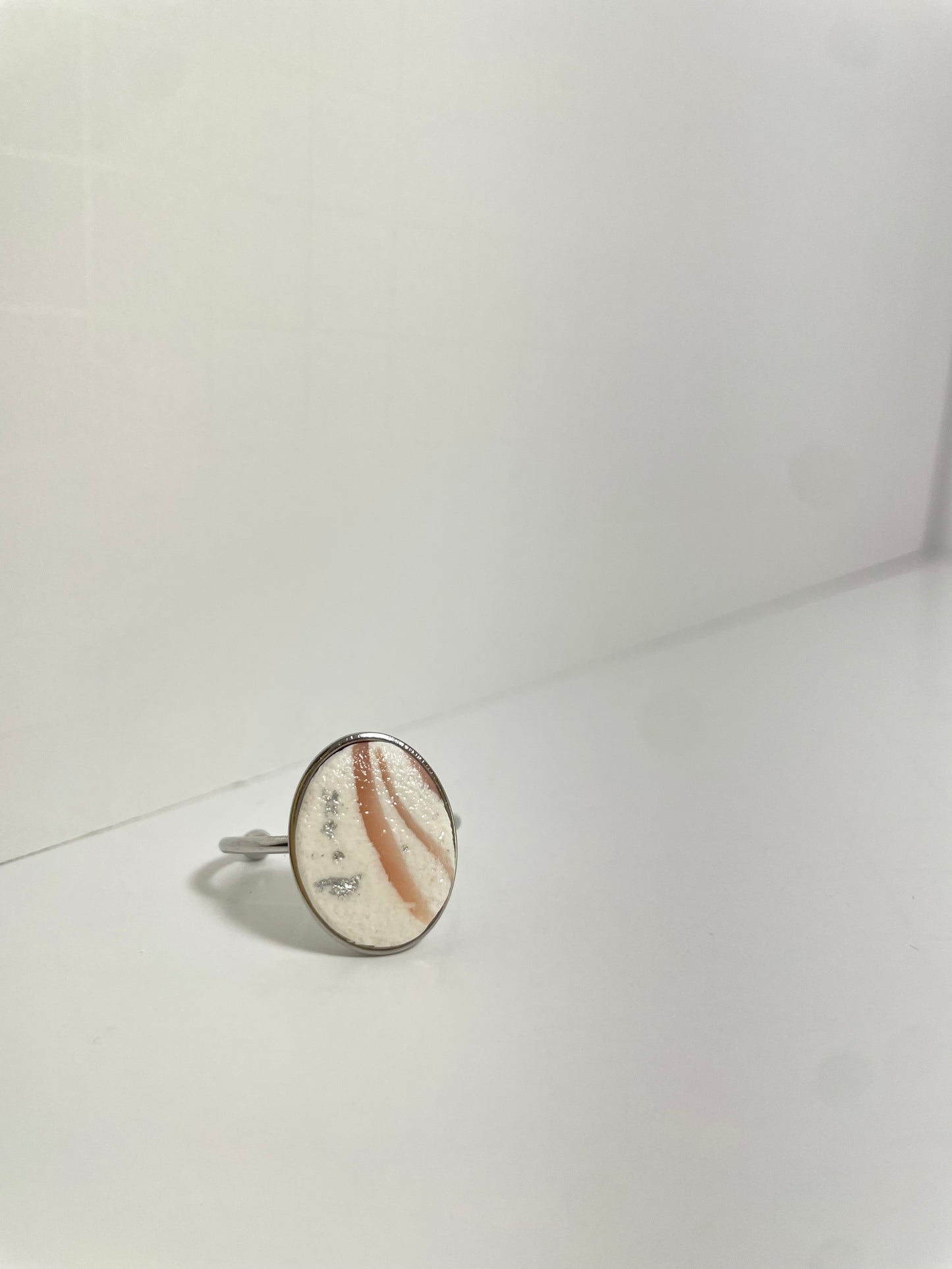 Ceramic Pink Oval Rings